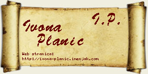 Ivona Planić vizit kartica
